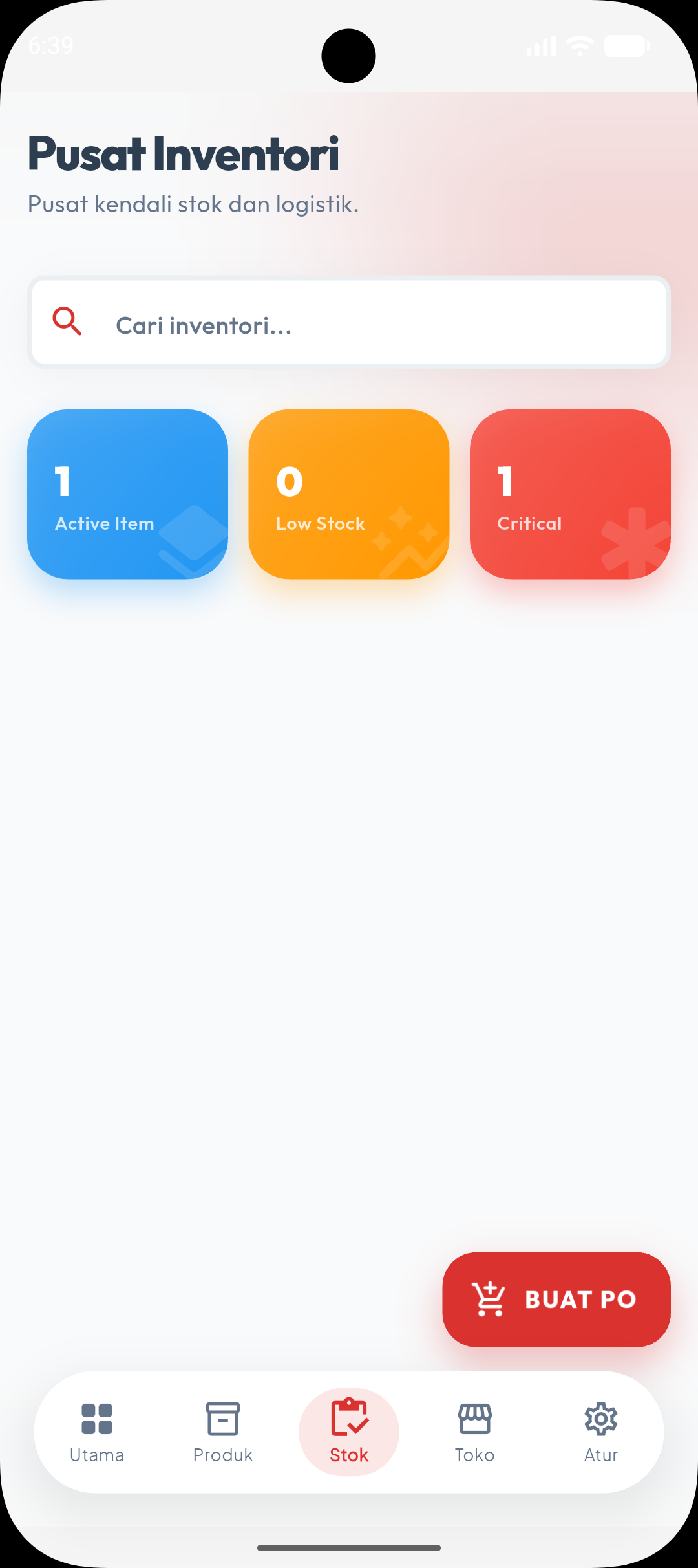 Tampilan aplikasi FlowPOS